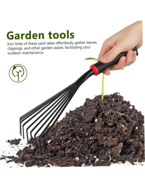 63502 RUBBER HANDLE GARDEN HAND RAKE