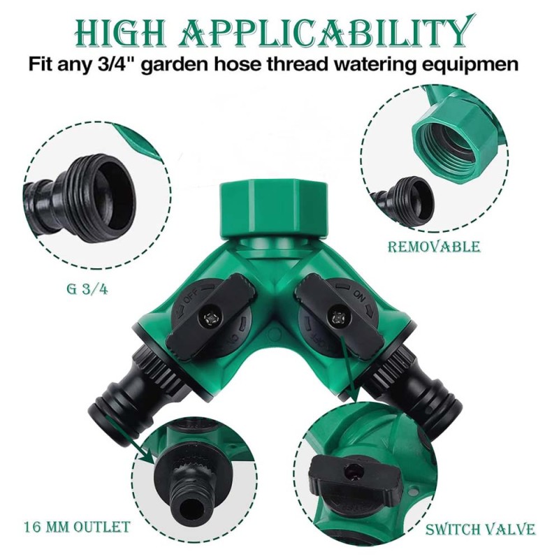 K6DA PLASTIC 2 WAY HOSE CONNECTOR DUAL SHUT OFF