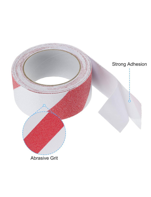ANTI SLIP TAPE RED/WHITE 5CM 18M