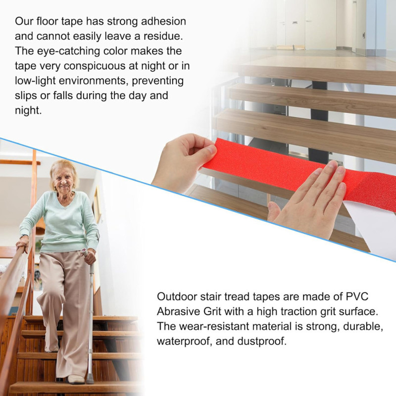 ANTI SLIP TAPE RED/WHITE 5CM 18M