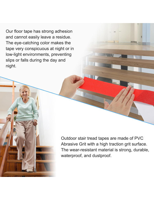 ANTI SLIP TAPE RED/WHITE 5CM 18M