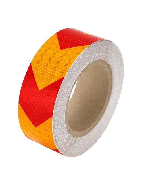 REFLECTING TAPE RED & YELLOW 2" x 45 MTR