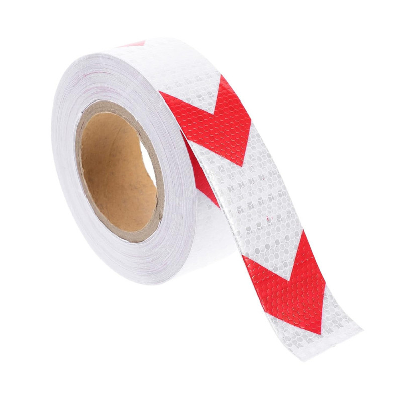 REFLECTING TAPE RED & WHITE 2" x 45 MTR
