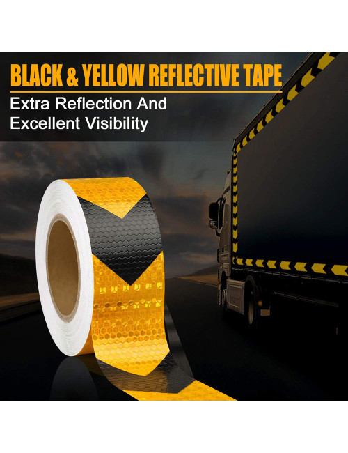REFLECTING TAPE YELLOW X BLACK 2" x 45 MTR