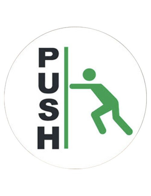 PUSH ROUND STCIKER 15 X 15CM