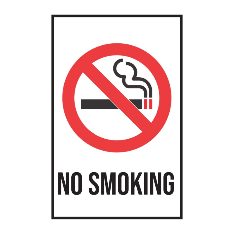 NO SMOKING VERTICAL STCIKER 20 X 30CM