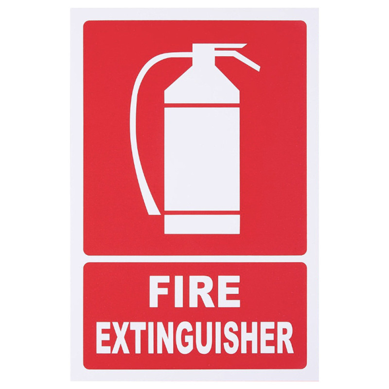 FIRE EXTINGUISHER STICKER SQUARE 14 X 14CM