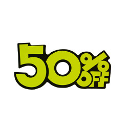 SALE STICKERS 9 X 18CM 50% استيكر تنزيلات