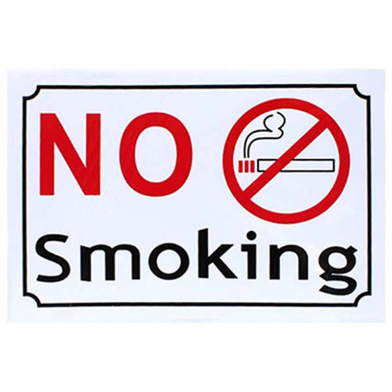 NO SMOKING HORIZONTAL STCIKER 20 X 30CM