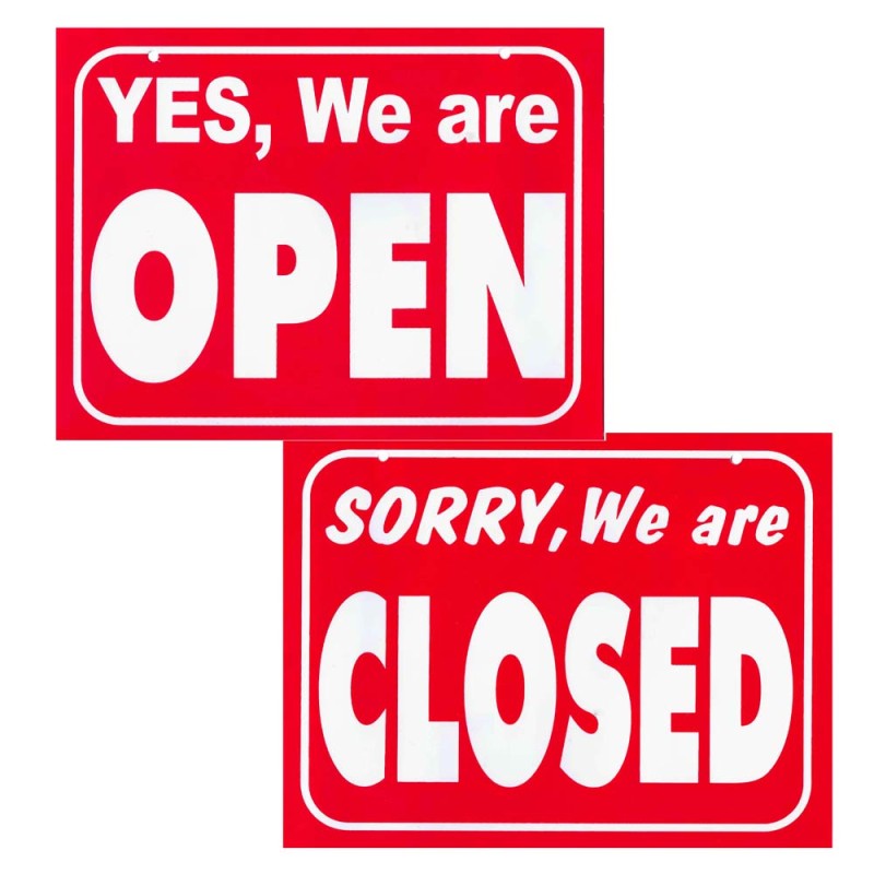 OPEN AND CLOSE STCIKER 21.5 X 28CM استيكر تعليق + مفتوح مع سلسلة