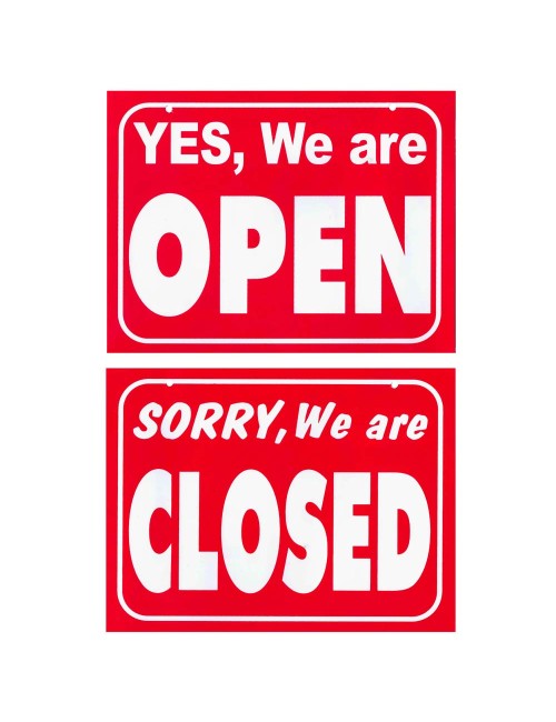 OPEN AND CLOSE STCIKER 21.5 X 28CM استيكر تعليق + مفتوح مع سلسلة
