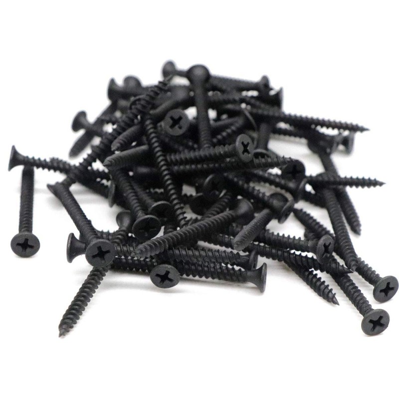 PHILLIPS BUGLE HEAD DRYWALL SCREW BLACK 2.5" × 8