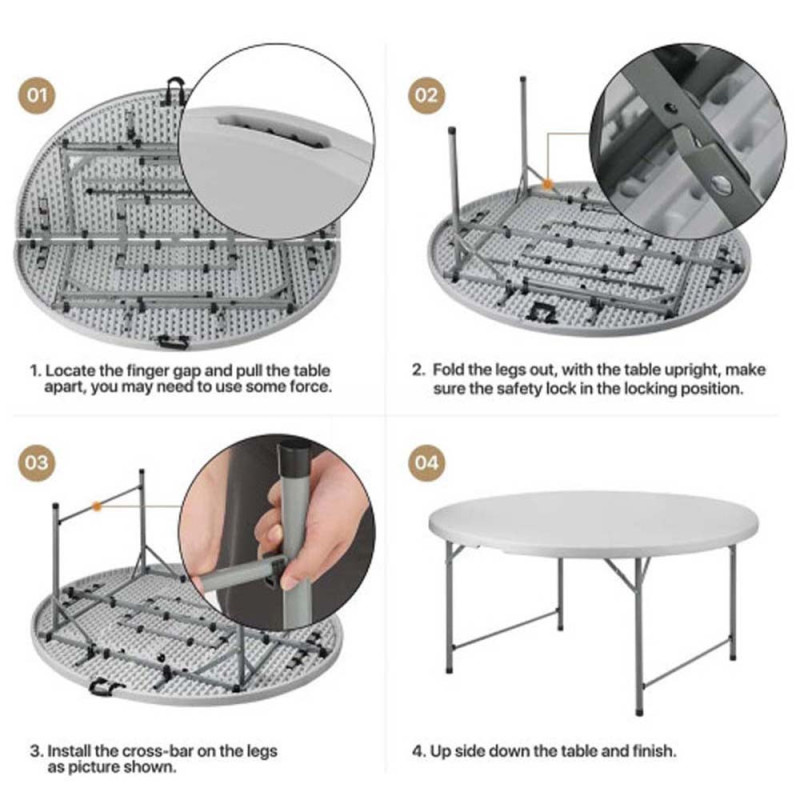 ROUND FOLDING TABLE 1.2M