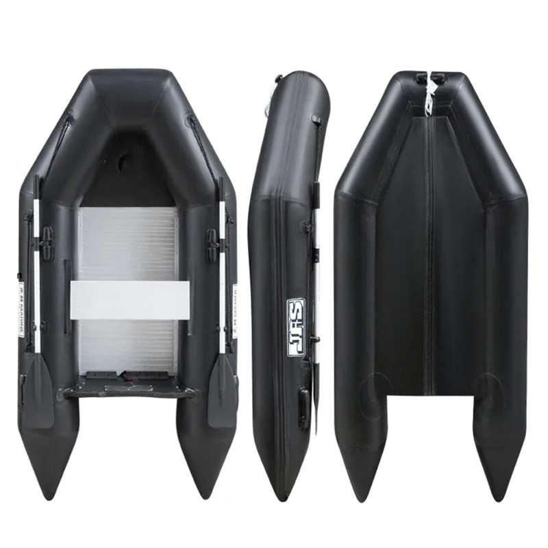 RUBBER SPEED BOAT BLACK GOLD STEEL 230×133×35CM 34KG