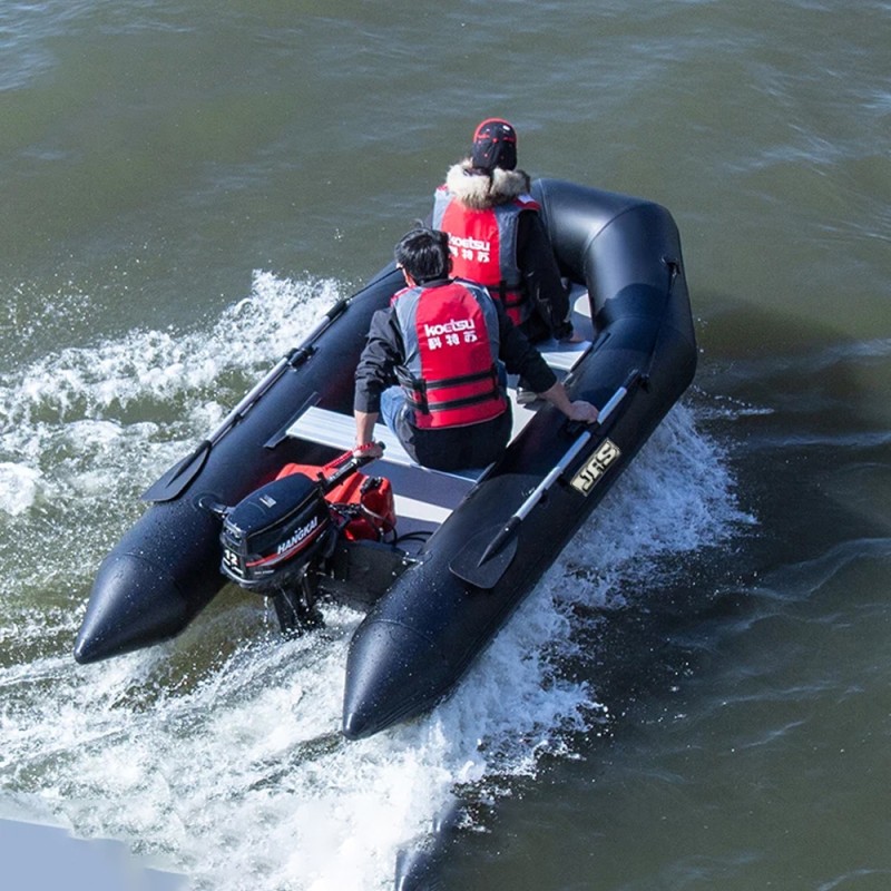 RUBBER SPEED BOAT BLACK GOLD STEEL 230×133×35CM 34KG