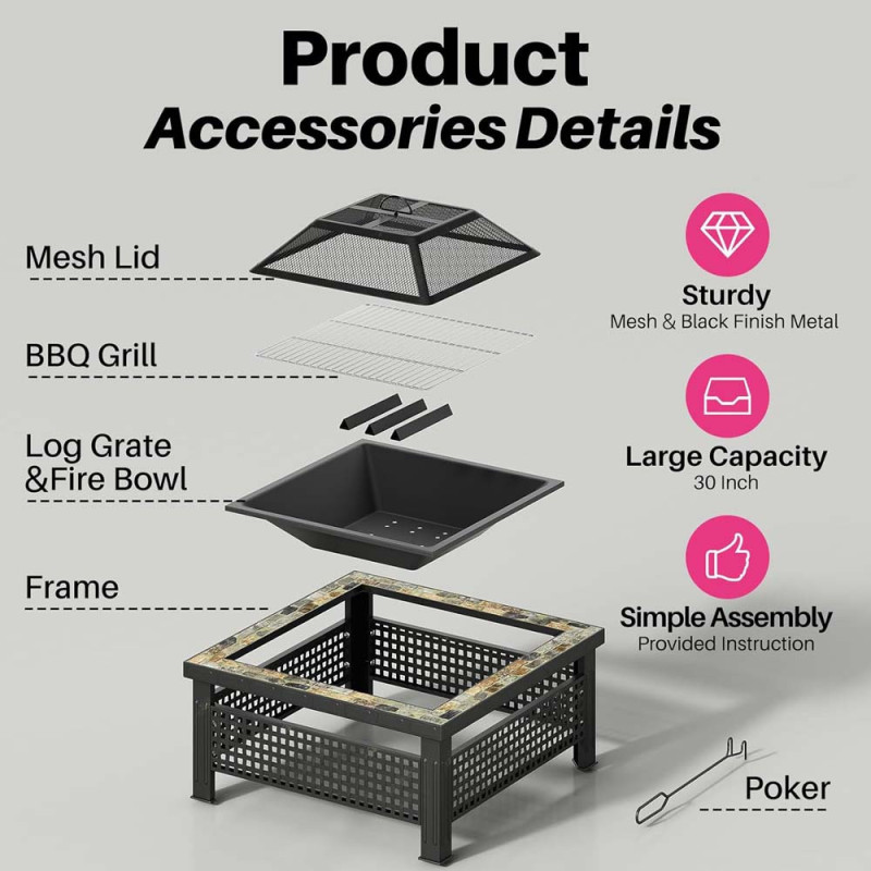 2210 BARBECUE STOVE 76X76X50CM