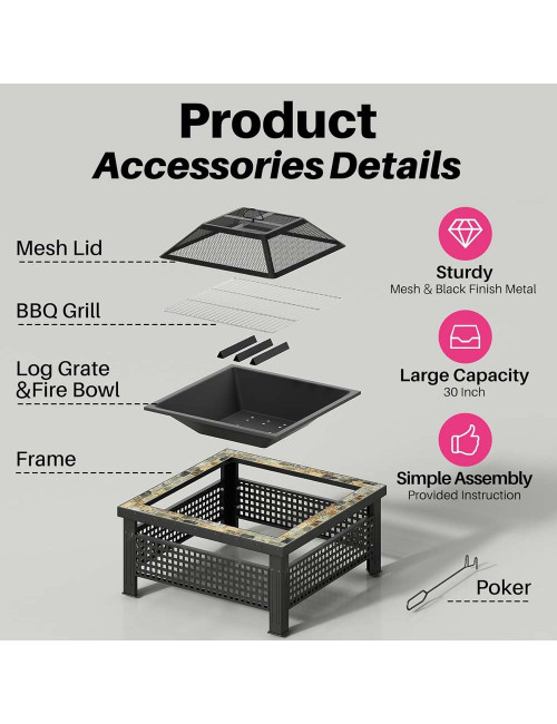 2210 BARBECUE STOVE 76X76X50CM