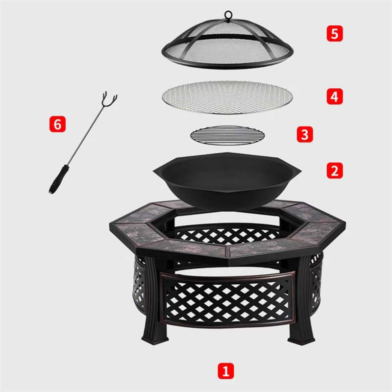 2233 BARBECUE STOVE DIA87X36.5CM