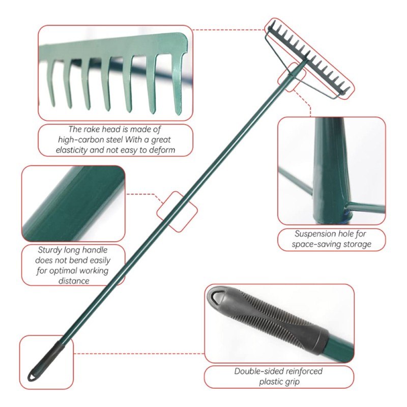 G01 RAKE WITH METAL HANDLE 14T