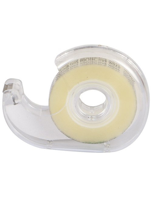 DOUBLE SIDED CLEAR TAPE WITH DISPENSER 1/2" X 25 MTR