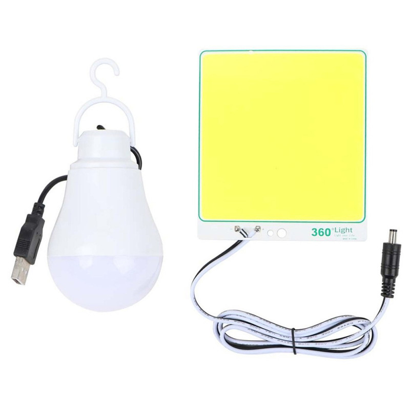 KM-950 MULRIFUNCTIONAL MOBILE POWER 12V 1 LED BULB & 1 COB LIGHT WITH INVERTER