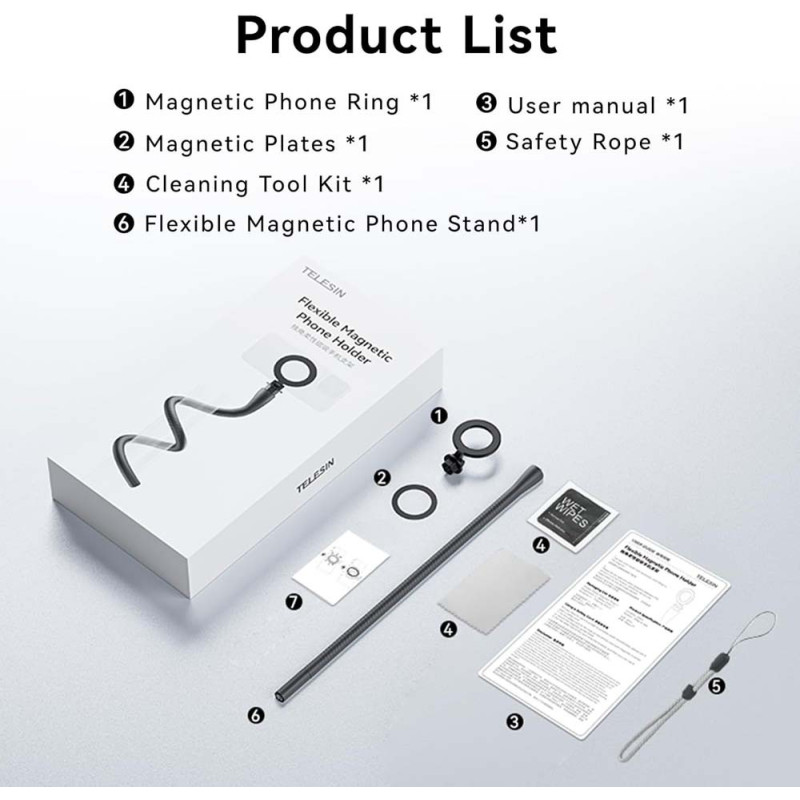 TELESIN FLEXIBLE MAGNETIC PHONE HOLDER