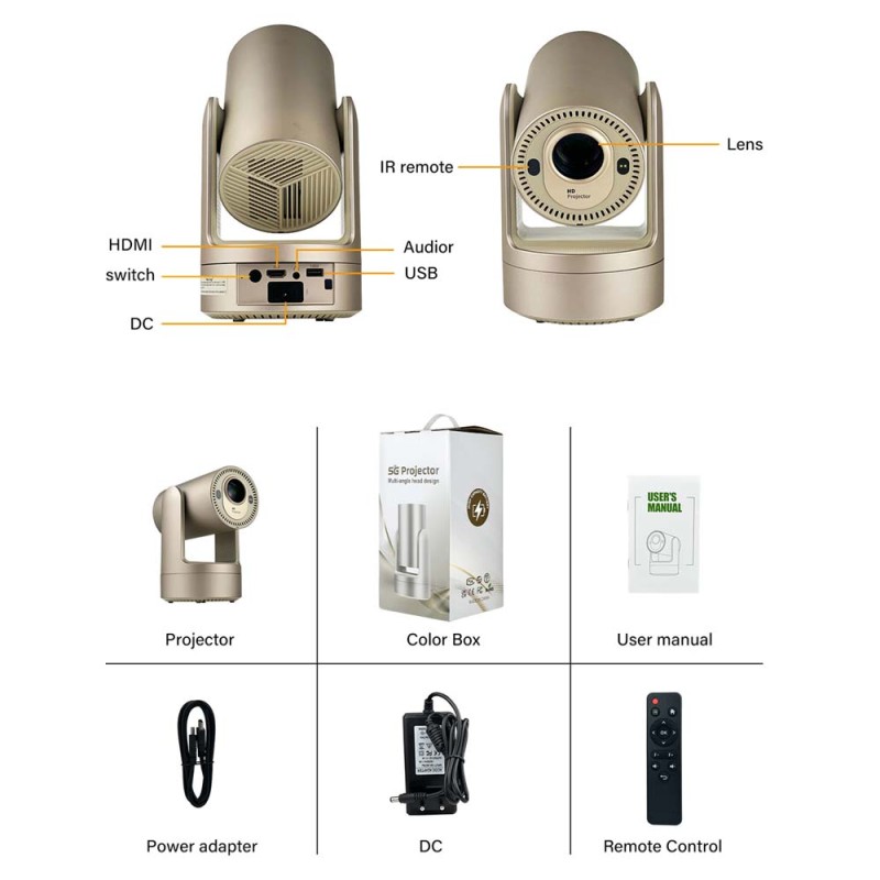 W3 5G PROJECTOR MULTI-ANGLE HEAD DESIGN