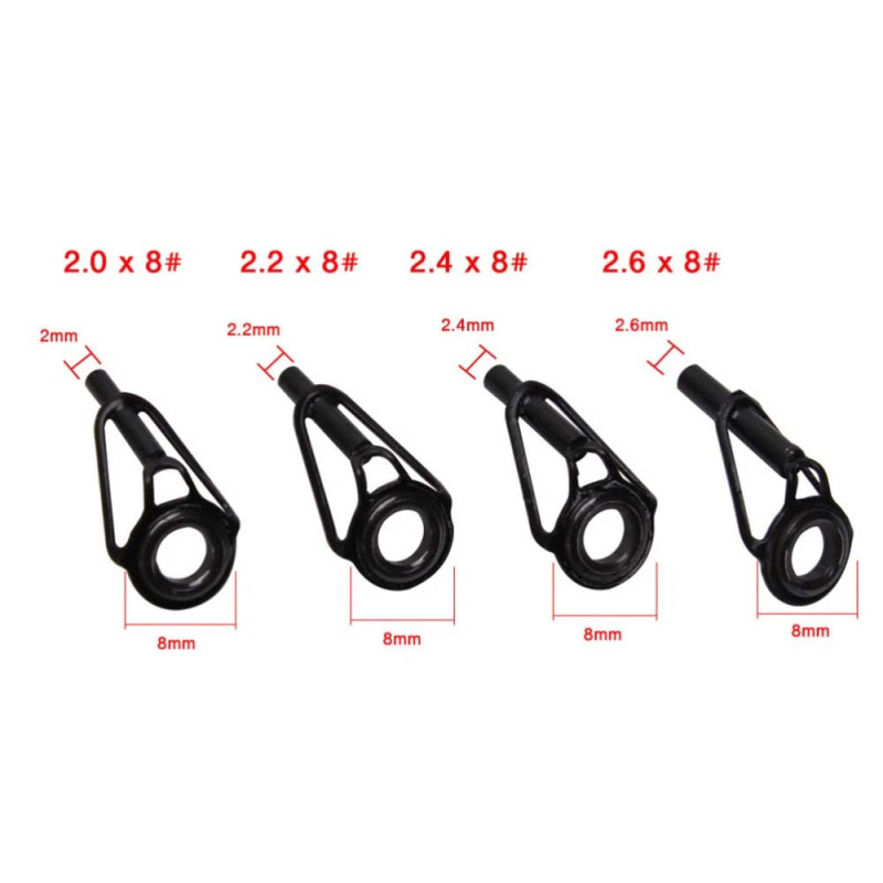-91 FISHING ROD ENDED EYEPIECES BLACK 80PCS هوك