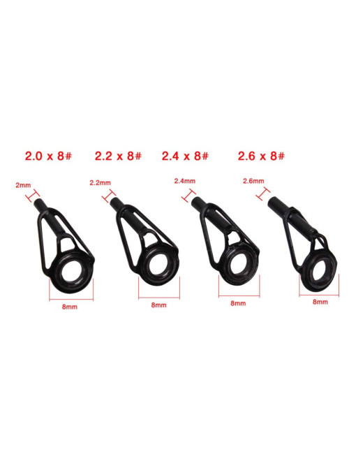 -91 FISHING ROD ENDED EYEPIECES BLACK 80PCS هوك