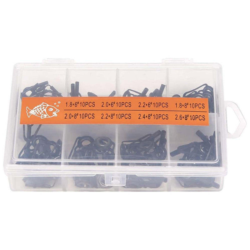-91 FISHING ROD ENDED EYEPIECES BLACK 80PCS هوك