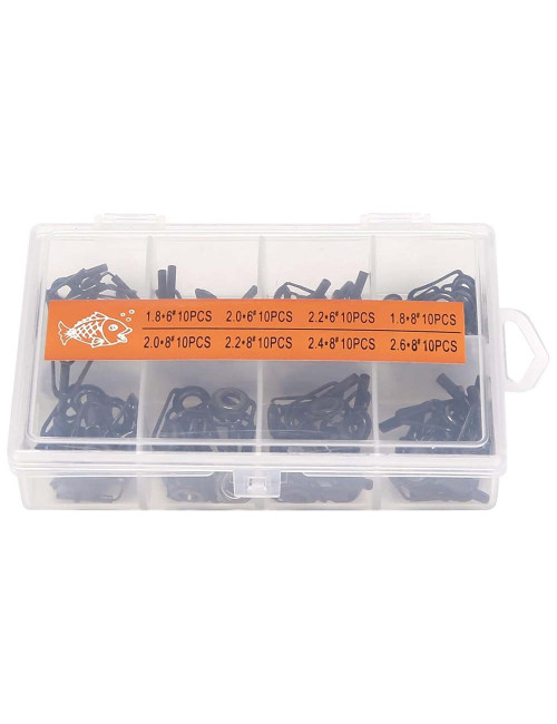 -91 FISHING ROD ENDED EYEPIECES BLACK 80PCS هوك