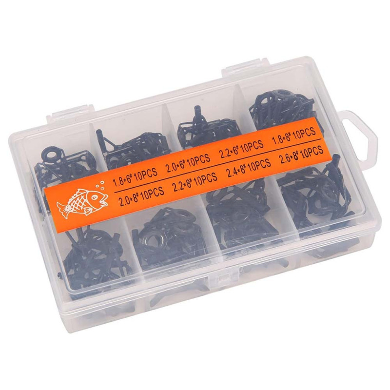 -91 FISHING ROD ENDED EYEPIECES BLACK 80PCS هوك