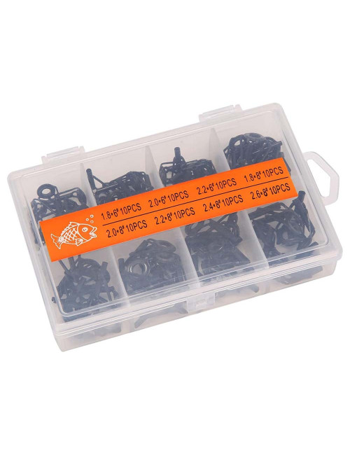 -91 FISHING ROD ENDED EYEPIECES BLACK 80PCS هوك