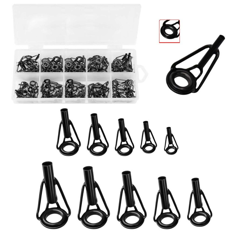 -89 FISHING ROD TIP EYEPIECES BLACK 50PCS