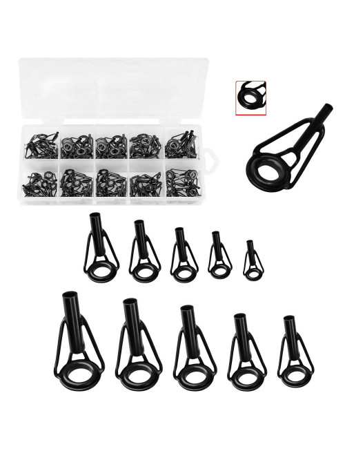 -89 FISHING ROD TIP EYEPIECES BLACK 50PCS