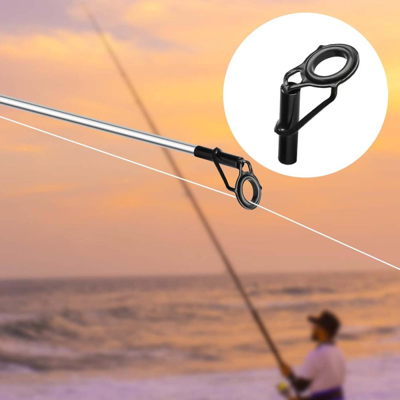 -89 FISHING ROD TIP EYEPIECES BLACK 50PCS هوك