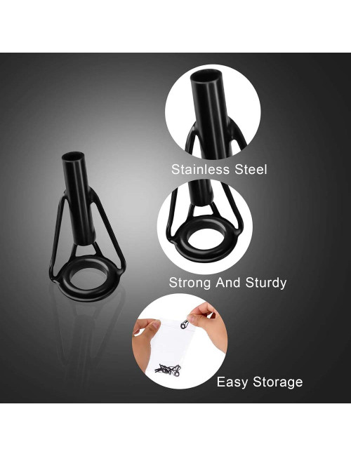 -89 FISHING ROD TIP EYEPIECES BLACK 50PCS
