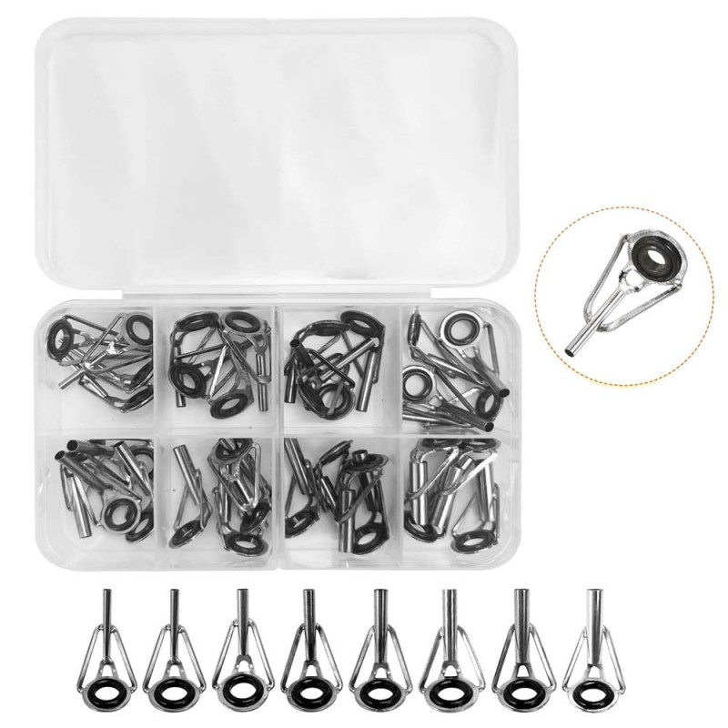-90 FISHING ROD TIP EYEPIECES SILVER 80PCS هوك
