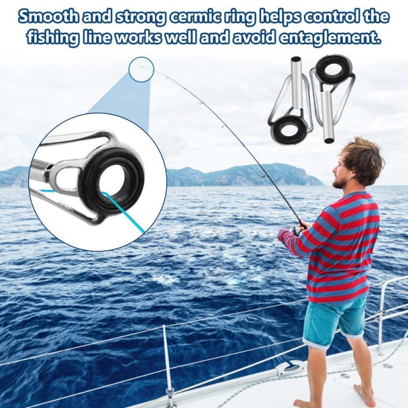 -90 FISHING ROD TIP EYEPIECES SILVER 80PCS هوك