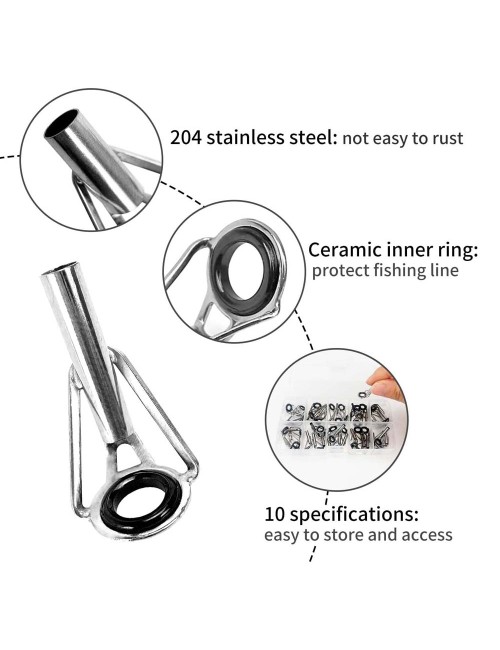 -90 FISHING ROD TIP EYEPIECES SILVER 80PCS هوك