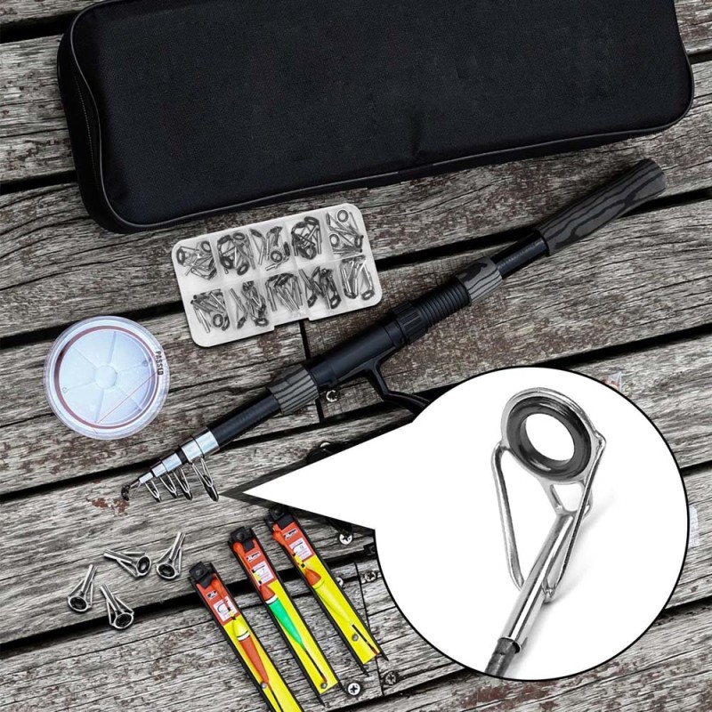 -90 FISHING ROD TIP EYEPIECES SILVER 80PCS