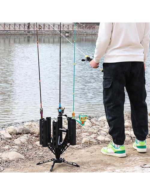ROD HOLDER ROTATING STAND SEVEN SLOT