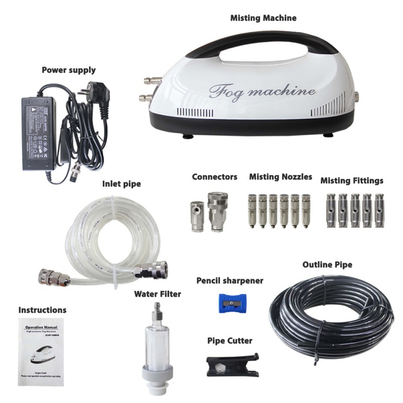 MINI FOG MACHINE 60W WITH 10 MTR HOSE 6 NOZZLES
