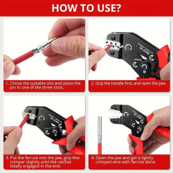 JUMLEE J-SN2546B CRIMPING PLIER 7" 2.5, 4 & 6 MM