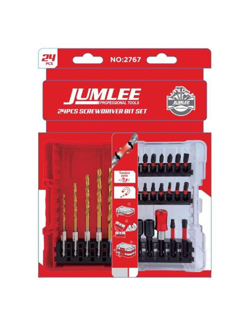 JUMLEE 2767 طقم درنفيس و ريشة دريل 24 حبة