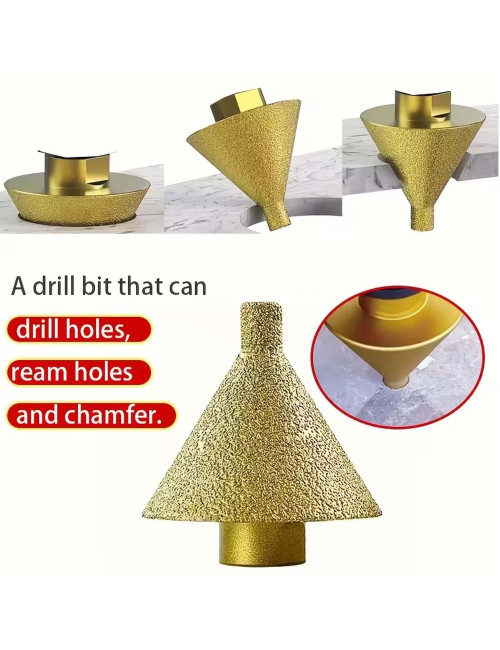 JUMLEE 2737-50 DIAMOND CHAMFER BIT FOR GRANITE 9-50MM