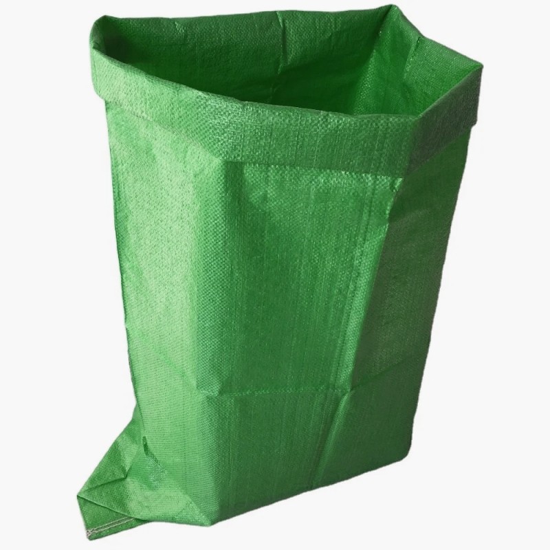 P.P WOVEN BAG WITH STRING 35x 65CM GREEN