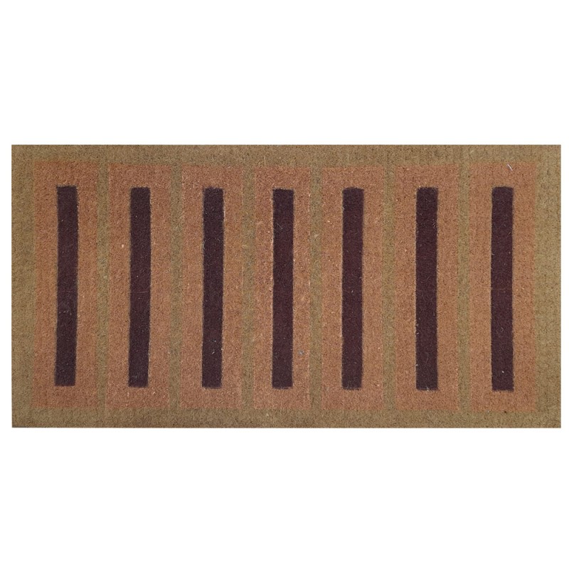 624404 FIBER DOOR MAT INLAID NATURAL 60 X 120 CM