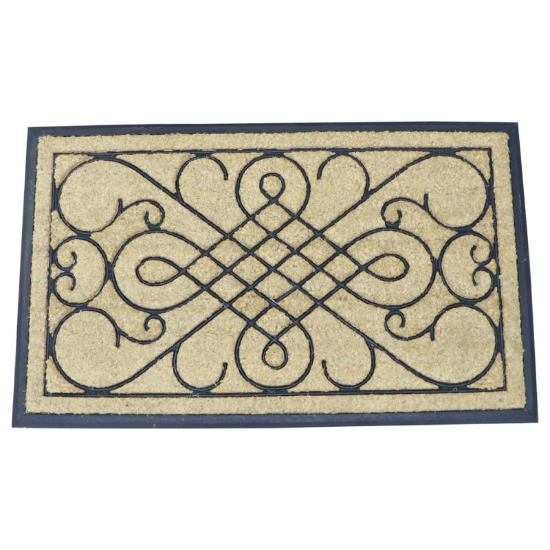COIR BRUSH DOOR MAT RUBBER MOULDED 60 × 100 CM