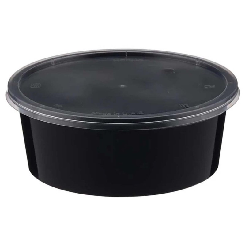 MCR008 MICROWAVE ROUND BLACK BOWL 500ML